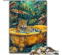 Puzzles for Adults Teens 2000 Pieces Leopard in The Bathtub for Age 14 Years And over Beautiful Design GameBeautiful Design Game Great Gift 70x100cm