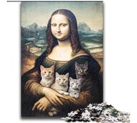 Puzzles for Adults Teens 2000 Pieces Mona Lisa Kitten for And from 14 Years And over Hands-on Game Christmas Game Gifts 70x100cm