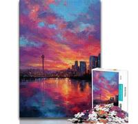 Puzzles for Adults Teens 2000pc Puzzle Cityscape Under The Setting Sun,Educational Stress Relief Toy for Is Ideal As A Gift for The Whole Family 70x100cm