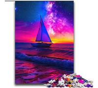 Puzzles for Adults Teens 2000pc Puzzle Sailboat on The Sea Under The Galaxy Decompressing Intellectual Educational Toy Great Gifts And Toys 70x100cm