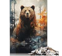 Puzzles for Adults Teens Bear Land 500 Piece Jigsaw Puzzles Wooden Jigsaw for Adults Family Fun Puzzles Games 500pcs (52x38cm)