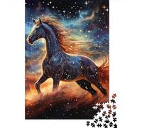 Puzzles for Adults Teens Galaxies Horses 500 Piece Jigsaw Puzzles Wooden Jigsaw for Adults Family Fun Puzzles Games 500pcs (52x38cm)