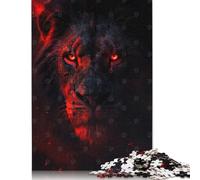 Puzzles for Adults Teens Inferno Eyes of The Lion 1000 Piece Jigsaw Puzzles Wooden Jigsaw for Adults Family Fun Puzzles Games 1000pcs (75x50cm)