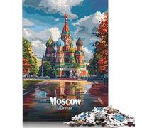 Puzzles for Adults Teens St. Basils Cathedral Moscow 1000 Piece Jigsaw Puzzles Wooden Jigsaw for Adults Family Fun Puzzles Games 1000pcs (75x50cm)