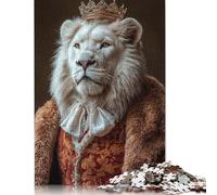Puzzles for Adults Teens The Elegant White Lion 500 Piece Jigsaw Puzzles Wooden Jigsaw Puzzles for Adults Gifts Family Decoration 500pcs (52x38cm)