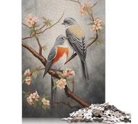 Puzzles for Adults Teens Two Birds on Branch 500 Piece Jigsaw Puzzles Wooden Jigsaw for Adults Family Fun Puzzles Games 500pcs (52x38cm)