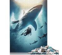 Puzzles for Adults Teens Whale Shark 500 Piece Jigsaw Puzzles Wooden Jigsaw Puzzles for Adults Gifts Family Decoration 500pcs (52x38cm)