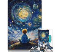 Puzzles for Adults The Little Prince of The Night Sky Jigsaw Puzzles for Adults 1000 Piece,Fun Activity for Home, Rainy Days Toys, Birthday Gifts 50x75cm