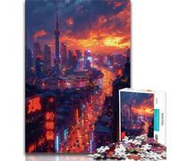 Puzzles for Adults The Oriental Pearl Tower in Shanghai 1000 Piece Jigsaw Puzzles for Teenagers Gifts,for Educational Game Challenge Toy Artists Collection, Fine Art (50x75cm)