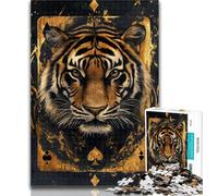 Puzzles for Adults Tiger Poker Jigsaws Puzzles 1000 Pieces for Adults Gifts,Family Entertainment Toys Is Ideal As A Gift for The Whole Family 50x75cm