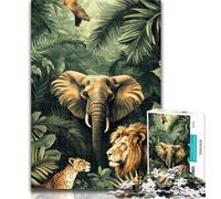 Puzzles for Adults Tropical Jungle Animals Adult Jigsaws 1000 Pieces Difficult,Challenging Game for The Whole for Women, Gifts for Men 26x38cm