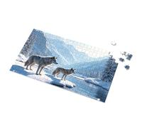 Puzzles For Adults Two Wolves In A Winter Wonderland Picture Puzzle Toddler Puzzles 4 Year Old Boy Gift(300PCS)