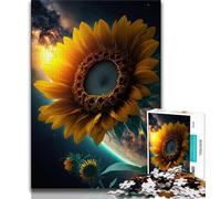Puzzles for Adults Universe Sunflower 1000 Piece Jigsaw Puzzles for Teenagers Gifts,Birthday Present, Gifts for And Age 14 75x50cm