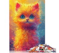 Puzzles for Adults Vibrant Feline Gaze 500 Piece Jigsaw Puzzles Wood Puzzle for Adults And Age 18 Years Up Puzzle Fun Puzzles Games 500pcs (52x38cm)