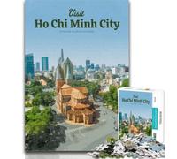 Puzzles for Adults Visit Ho Chi Minh City 1000 Piece Jigsaw Puzzles for Adults Gifts,with Matching Poster And Trivia Sheet for Age 14 75x50cm
