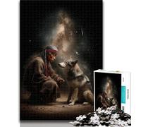Puzzles for Adults Warrior And Wolf Jigsaw Puzzle 1000 Pieces for Teenagers,Educational Game Challenge Toy for Women And Men 50x75cm
