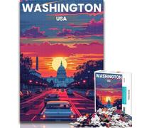 Puzzles for Adults Washington DC 1000 Piece Jigsaw Puzzle for Adults Teens,Birthday Present, Gifts, Wall Art for And Age 14 Years Up 26x38cm