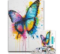 Puzzles for Adults Watercolor Butterfly 1000 Piece Jigsaw Puzzles for Adults Gifts,Challenging Game And Family Play Secret Santa Gifts 26x38cm