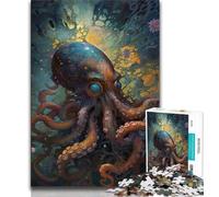 Puzzles for Adults Watercolor Octopus 1000 Piece Jigsaw Puzzles for Adults Gifts,with Matching Poster And Trivia Sheet for Age 14 (38x26cm)