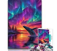 Puzzles for Adults Whales at Sunset 1000 Piece Jigsaw Puzzles for Adults,Family Game Birthday Gifts.Challenge High Difficulty 50x75cm