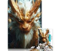 Puzzles for Adults White Chinese Dragon Jigsaw Puzzles for Adults,Toys Educational Games Stress Relieving Great Gifts And Toys 26x38cm