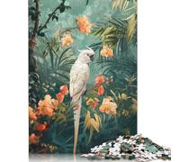 Puzzles for Adults White Cockatoo in Tropical Paradise 500 Piece Jigsaw Puzzles Wood Puzzle for Adults And Age 18 Years Up Puzzle Fun Puzzles Games 500pcs (52x38cm)