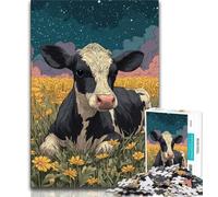 Puzzles for Adults White Cow 1000 Piece Jigsaw Puzzles for Teenagers Gifts,for Educational Game Challenge Toy Artists Collection, Fine Art (26x38cm)