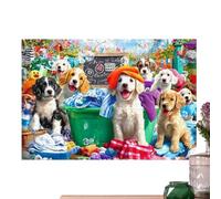 Puzzles for Adults with Dog Challenger in Laundry Theme with | A 1000 Piece Adult Jigsaw Puzzle With Letters On The Back For Senior Family Men And Women