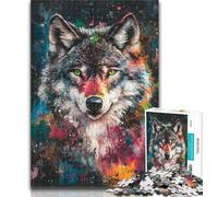 Puzzles for Adults Wolf Art 1000 Piece Jigsaw Puzzles for Teenagers,Classic Educational Games Beautiful Decoration 26x38cm
