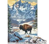 Puzzles for Adults Yellowstone National Park in Winter 1000 Piece Jigsaw Puzzles Wood Jigsaw for Adults And Age 18 Years Up Impossible Puzzle 1000pcs (75x50cm)