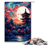 Puzzles for Adults1000 Piece Japanese Temple Is Surrounded by SplattersLots of Color Jigsaw for Kids Wood Jigsaw Decompressing Intellectual Educational Toy 75x50cm