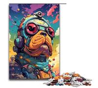 Puzzles for Adults1000 Piece Robot Bulldogs by of Thick Coloured Clour Jigsaw for Kids Wood Jigsaw Decompressing Intellectual Educational Toy 75x50cm