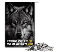 Puzzles for Adults1000 Piece Wolf Motivational Quotes Jigsaw for Kids Wood Jigsaw Decompressing Intellectual Educational Toy 75x50cm
