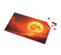 Puzzles For Kids Ages 4-6 A Fiery Landscape With A Massive Sun Dominating The Sky Picture Puzzle Puzzles For Toddlers 2-4 Kids Toys For Girls(300PCS)