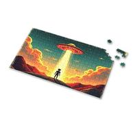 Puzzles For Kids Ages 4-6 A Person Is Being Abducted By An Alien Spaceship. Picture Puzzle Easter Gifts Easter Gifts For Adults(500PCS)