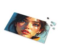 Puzzles For Kids Ages 4-6 A Person With Long, Dark Hair Wearing An Orange Jacket. Picture Puzzle Easter Gifts Easter Gifts For Adults(500PCS)