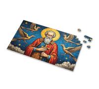 Puzzles For Kids Ages 4-6 A Saint With Birds Flying Around Him Holds A Cross Picture Puzzle 4 Year Old Girl Birthday Gifts Puzzle Board(1000PCS)