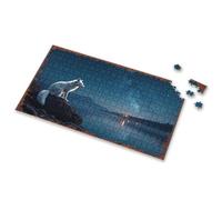 Puzzles For Kids Ages 4-6 A Solitary Fox Gazing At The Starry Night Sky Picture Puzzle Puzzles For Kids Ages 4-6 500 Piece Jigsaw Puzzles(1000PCS)