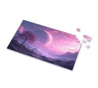 Puzzles For Kids Ages 4-6 A Surreal Landscape With A Large Planet In The Sky Picture Puzzle 4 Year Old Girl Birthday Gifts 300 Piece Puzzle(300PCS)