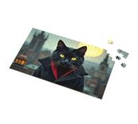 Puzzles For Kids Ages 4-6 Black Cat In The Moonlit Cityscape Picture Puzzle Easter Gifts For Teens Easter Gifts For Teens(1000PCS)