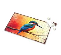 Puzzles For Kids Ages 4-6 Colorful Kingfisher Perched On A Branch Against A Vibrant Sunset Picture Puzzle Puzzles For Kids Ages 4-6 500 Piece Jigsaw Puzzles(500PCS)