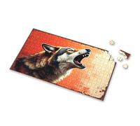 Puzzles For Kids Ages 4-6 Roaring Wolf: A Bold And Powerful Wildlife Portrait Picture Puzzle Gift For 4 Year Old Boy Girl Toys Age 4-5(500PCS)