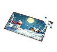 Puzzles For Kids Ages 4-6 Snowy Night Adventure: A Cat'S Journey Under The Moonlight Picture Puzzle Girl Toys Age 4-5 Girl Toys Age 4-5(1000PCS)