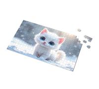 Puzzles For Kids Ages 4-6 Snowy Winter Wonderland With Cute White Kitten Picture Puzzle Boy Toys Girl Toys Age 4-5(1000PCS)