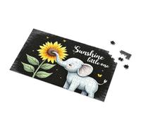 Puzzles For Kids Ages 4-6 Sunshine Little One: Elephant And Sunflower Picture Puzzle Puzzles For Adults 1000 Pieces Puzzles 500 Pieces(500PCS)