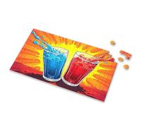 Puzzles For Kids Ages 4-6 Two Glasses Of Colorful Drinks With Ice Cubes. Picture Puzzle 500 Piece Puzzles For Adults Clearance Girl Toys A(500PCS)