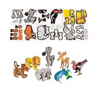 Puzzles for Kids - Educational Animal Jigsaw, Three Dimensional Creature Toy, Logic Building Learning Set, Creative Thinking Problem Solver, Youth Activity Category, Large Wood Board for Boys Girls