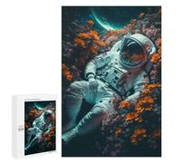 Puzzles for Teenagers 1000 PCS Astronaut Among Flowers Jigsaws for Adults Puzzle Pattern Assembly Challenging To Complete Family Fun & Game Night 1000 PCS