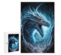 Puzzles for Teenagers 1000 PCS Blue Ice Dragon Fantasy Artwork Puzzles for Teenagers Difficult Challenge Train Your Brain And Hands Brainteaser Family Games 1000 PCS