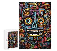 Puzzles for Teenagers 1000 PCS Colorful Aztec Mask Artwork Puzzles for Teenagers Difficult Challenge Train Your Brain And Hands Brainteaser Family Games 1000 PCS